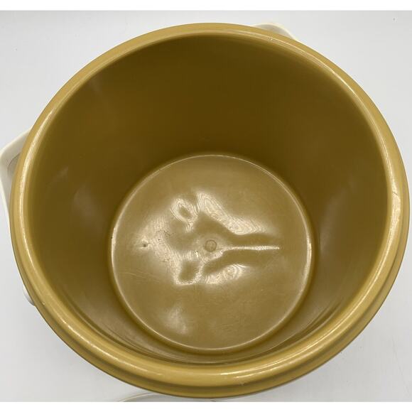 Vtg 4 Qt INSULATED Ice Bucket w/ Lid Bee Plastics Harvest Gold Cook Out Picnic - Picture 4 of 8